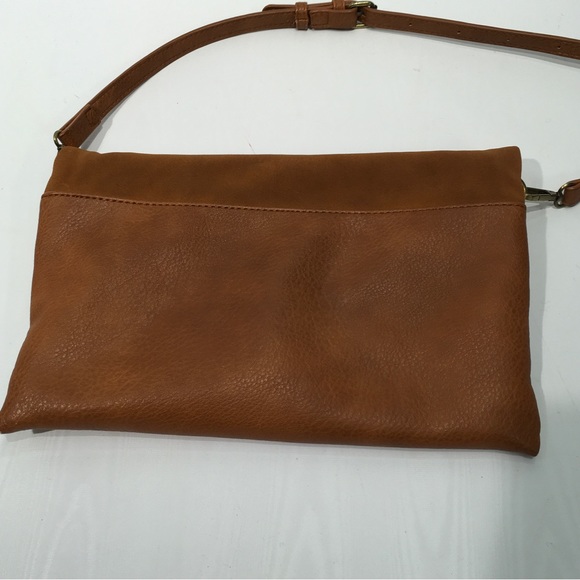ANTHROPOLOGIE Brown Crossbody Clutch Faux Leather Bag - Picture 8 of 12